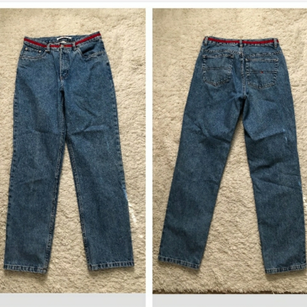 TOMMY HILFIGER Vintage Spell Out Jeans Sz 12